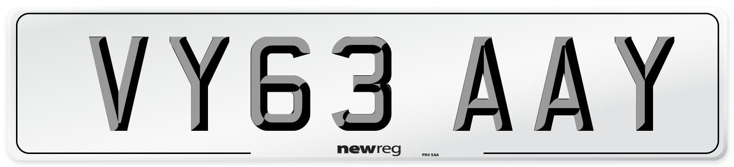 VY63 AAY Number Plate from New Reg